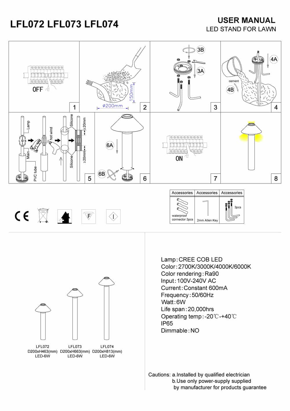 Black outdoor garden bollard light installation guide