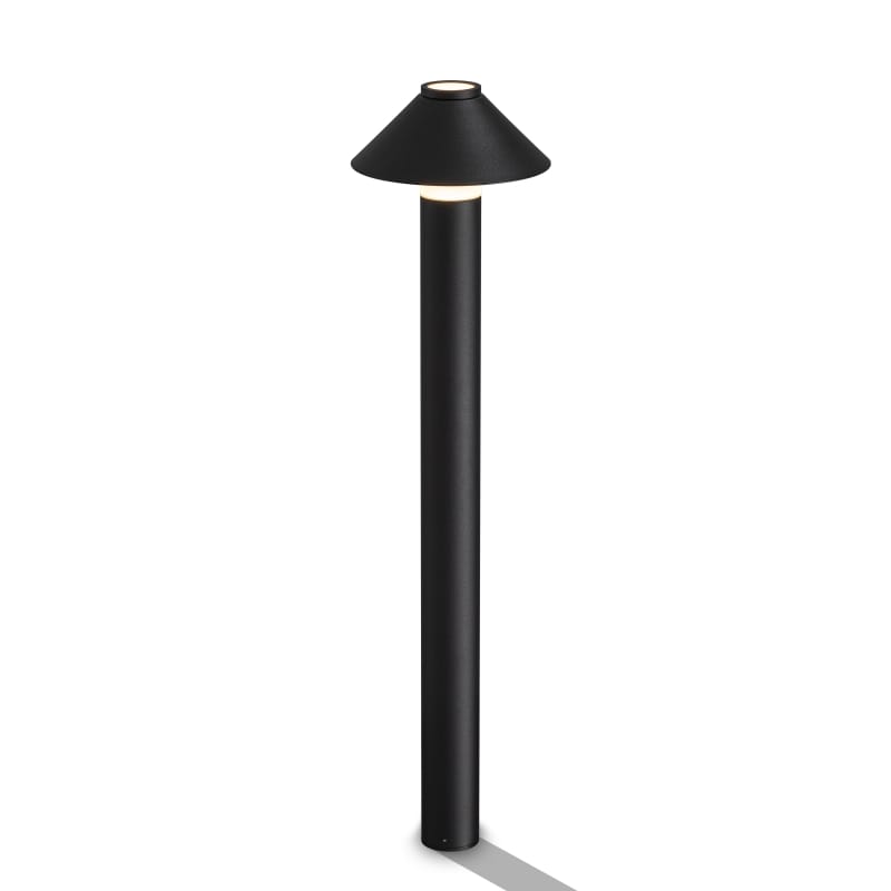 Black tall bollard lamp