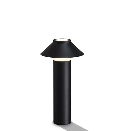Black IP65 Bollard Light on white background
