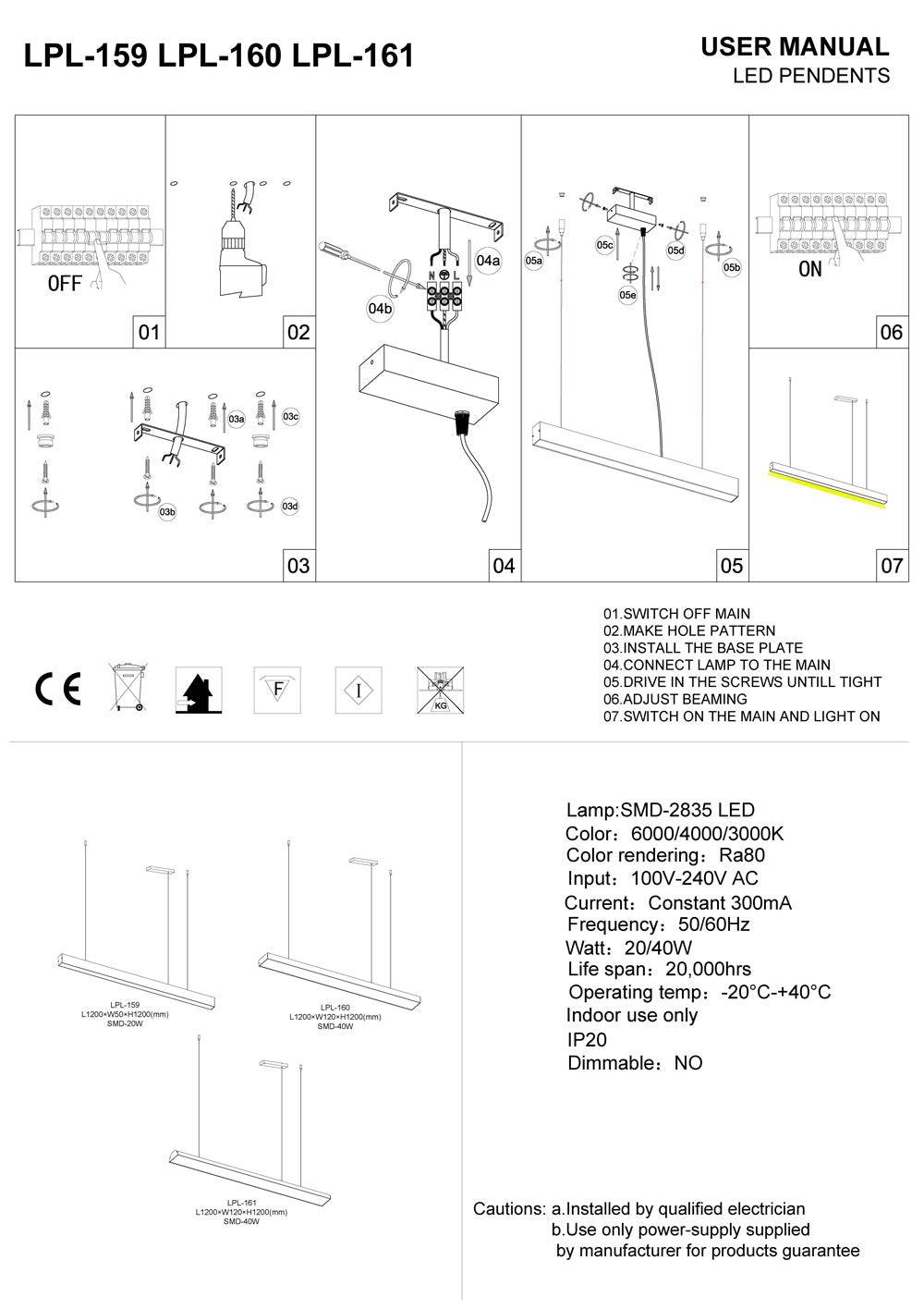 Black hanging bar light installation guide