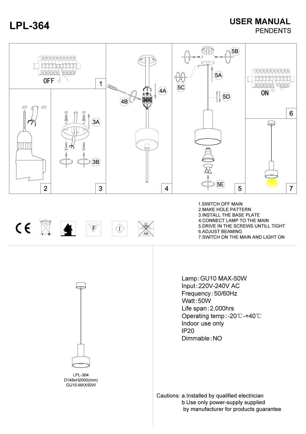 Modern white pendant light installation guide
