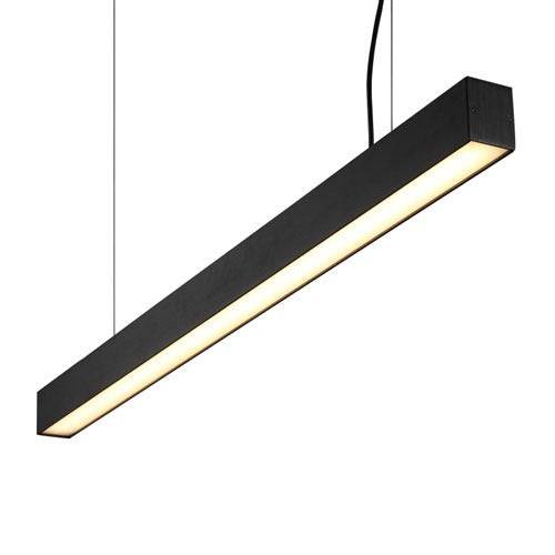 Black hanging bar light on white background