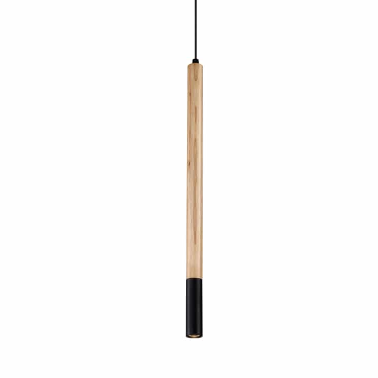 Wooden pendant lamp on a white background