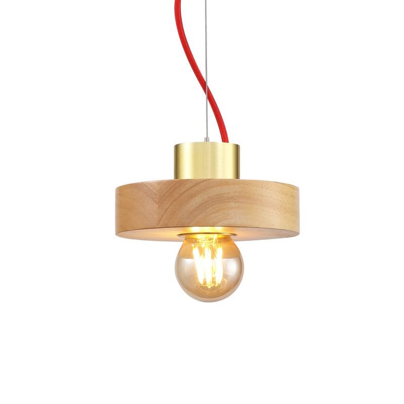 Wooden hanging light on a white background