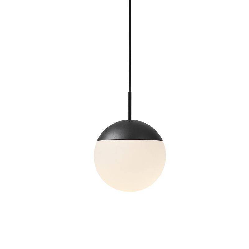 Globe pendant light on a white background