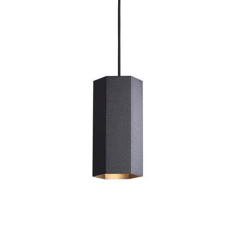 Black pendant light fitting on a white background