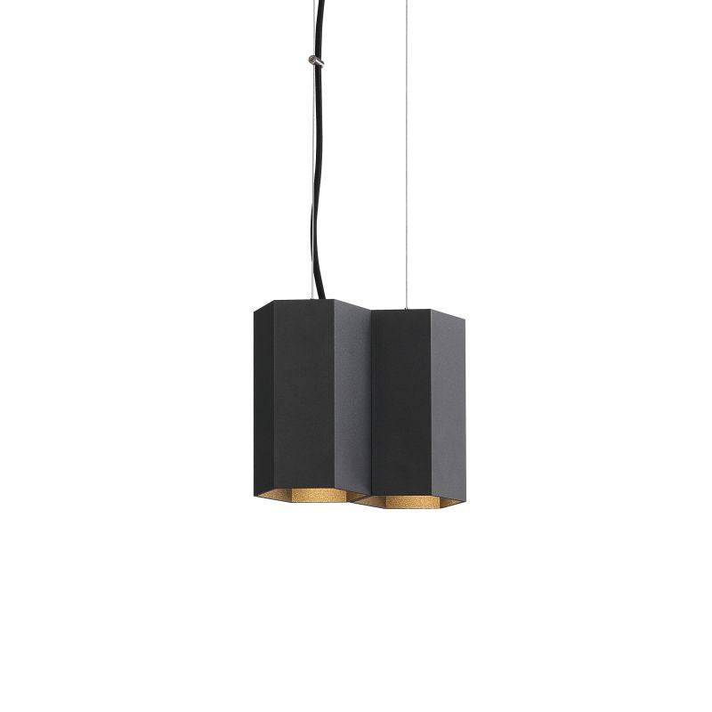 Black pendant light lamp on a white background