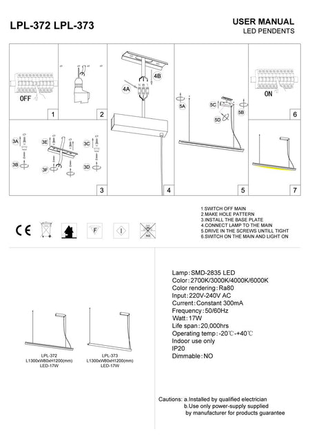 black linear LED pendant light installation guide