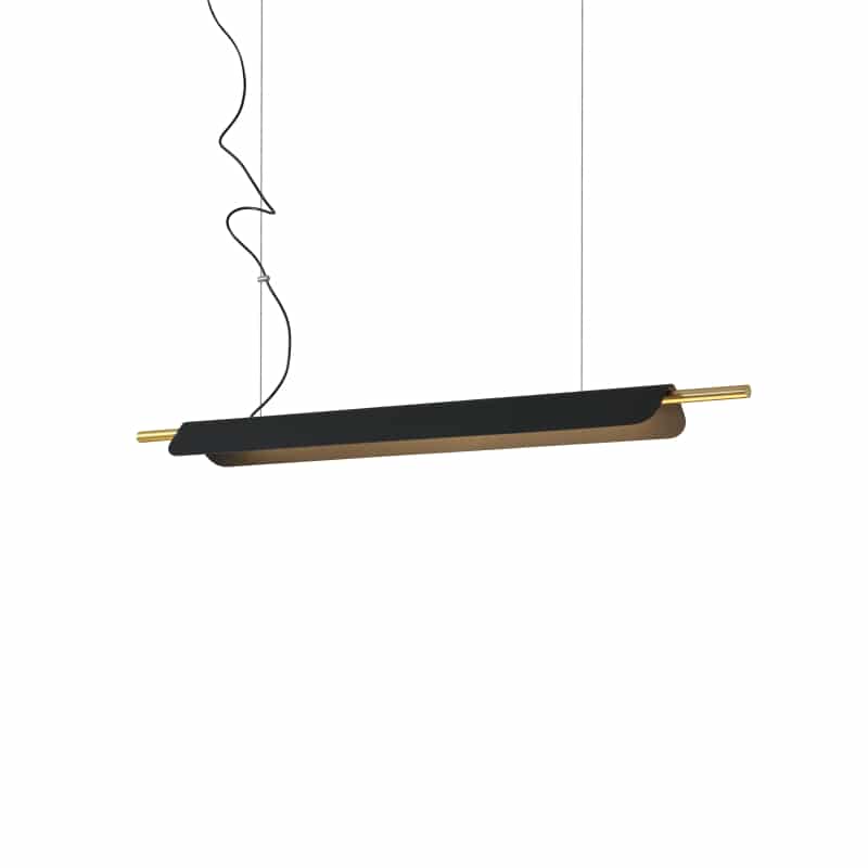 Linear suspension light on a white background