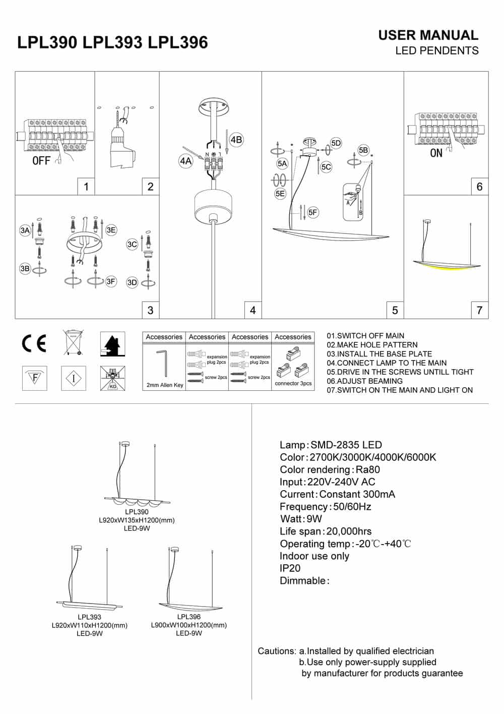 Linear pendant light installation guide