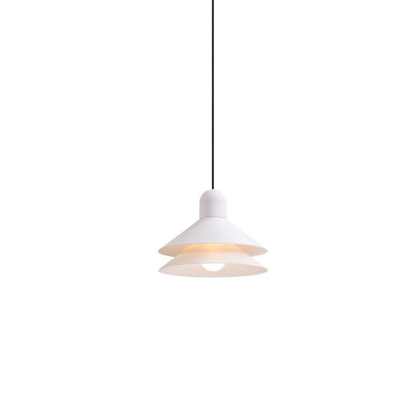 White ceiling pendant fitting on a white background