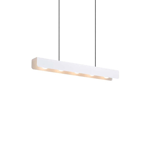 White modern hanging light fixture on white background