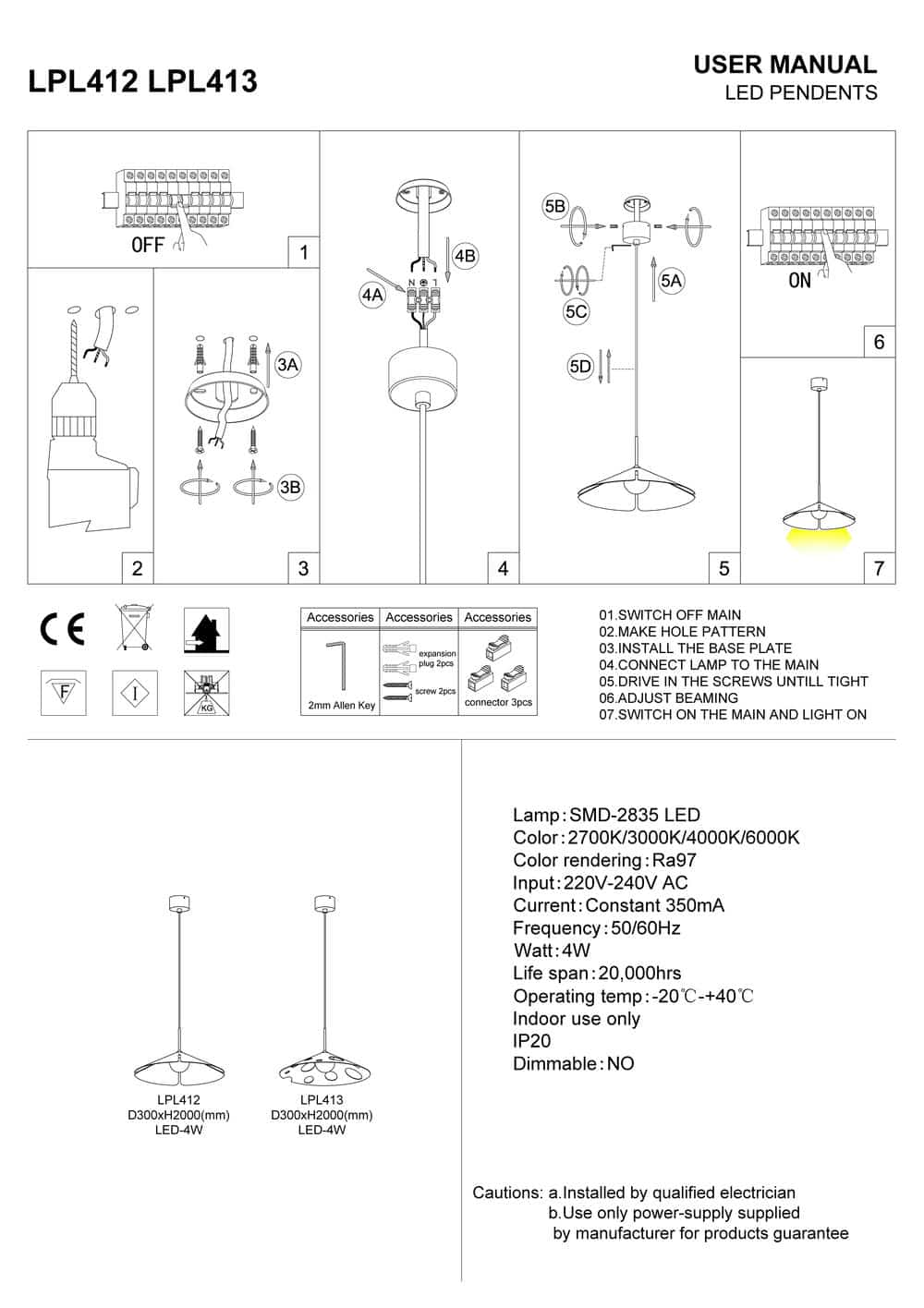 White pendant light fitting installation guide