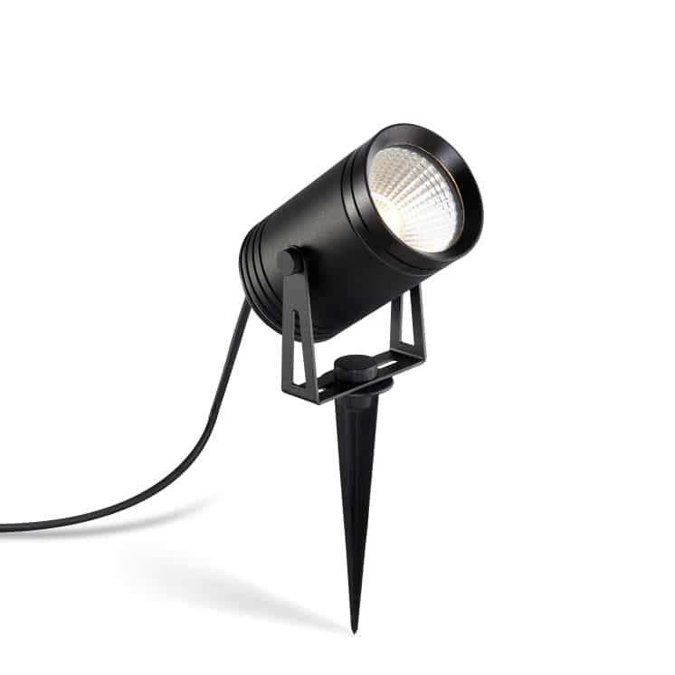 black stake light for the garden on a white background