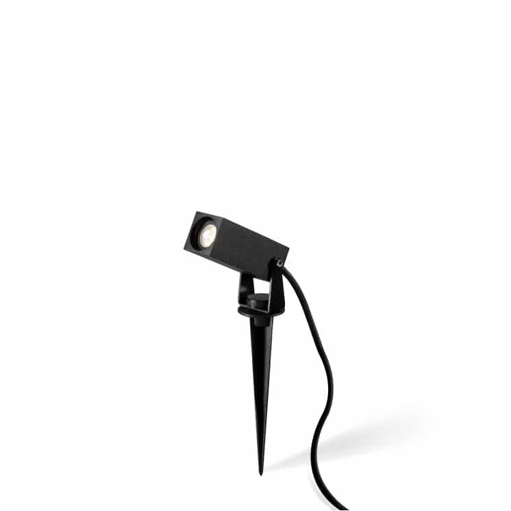 black spike light fixture on a white background