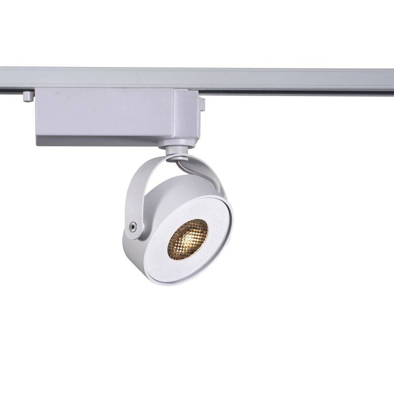 white slimline track lighting fitting on a white background