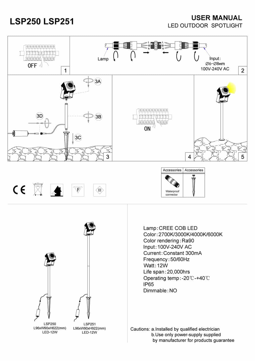 black ground spike light installation guide