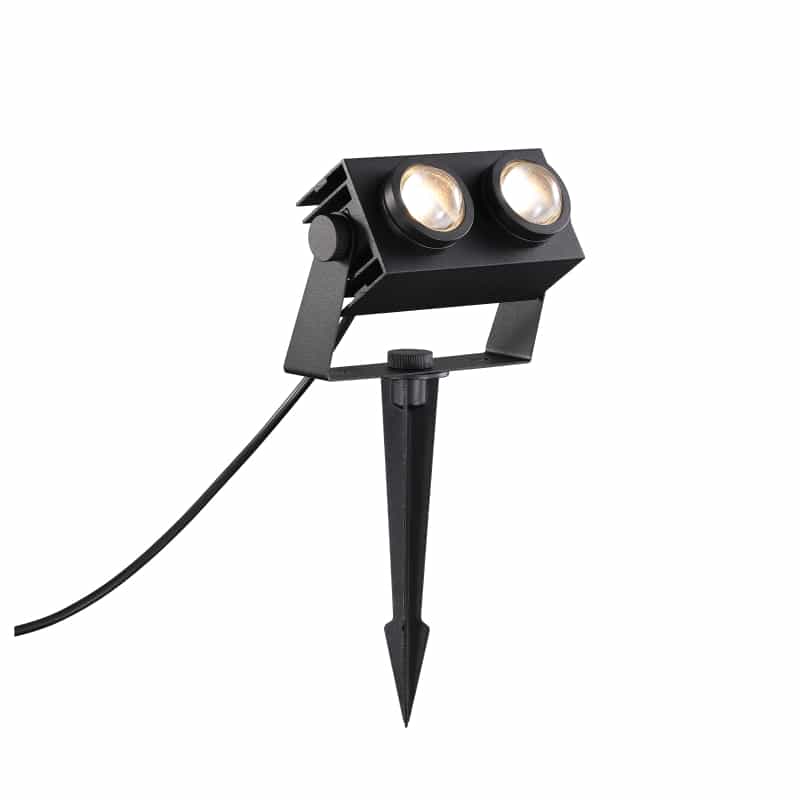 24 Watt LED Black Twin Garden Spike Light - Ultra Beam Lighting Ltd
