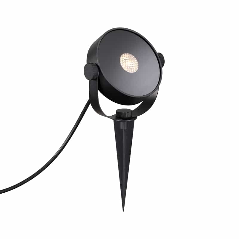 6 Watt LED Round Black Garden Spike Spotlight - Ultra Beam Lighting Ltd
