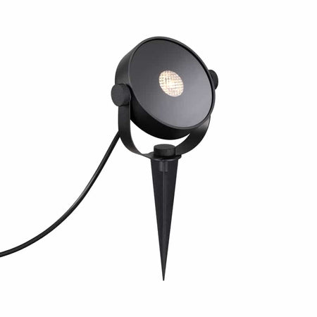 6 Watt LED Round Black Garden Spike Spotlight - Ultra Beam Lighting Ltd