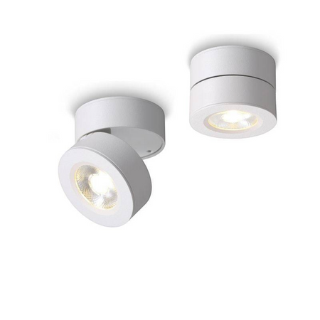 white adjustable ceiling light on a white background