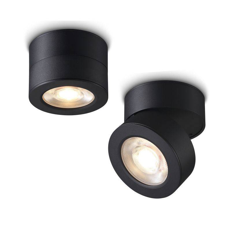 black adjustable ceiling lamp on a white background