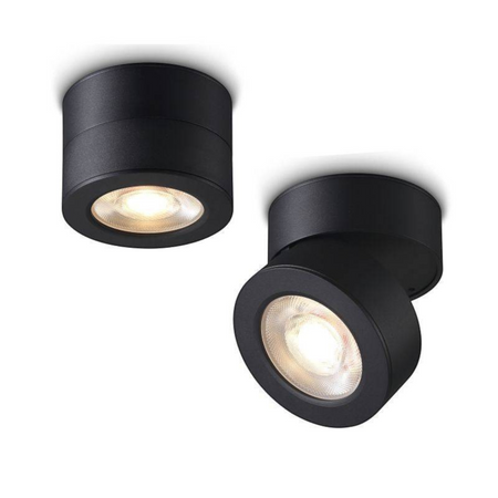 black adjustable ceiling lamp on a white background