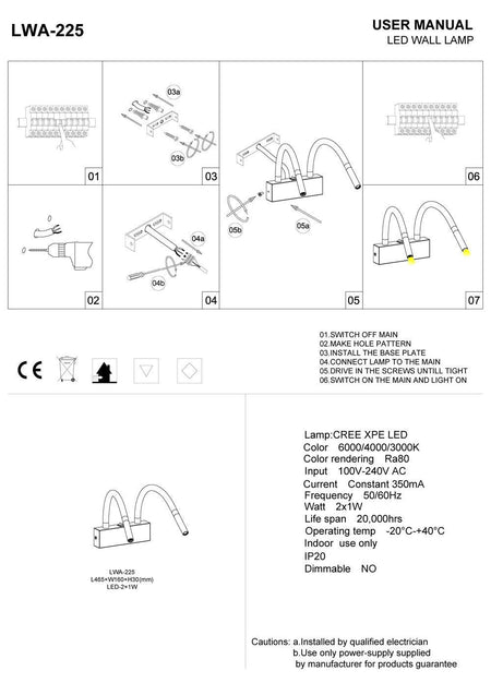 chrome over bed reading light installation guide
