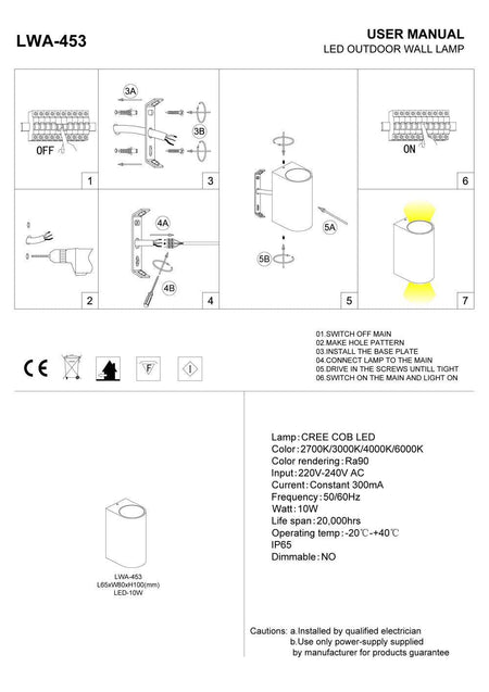 white up and down outside wall light installation guide