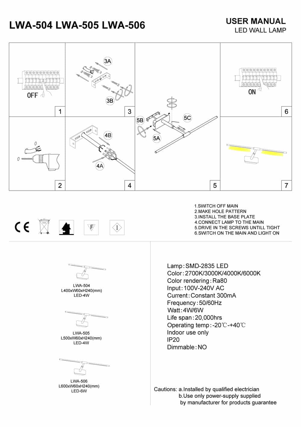 gold wall mirror LED light installation guide