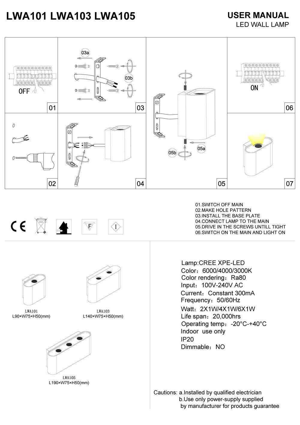 Silver up down indoor wall sconce installation guide