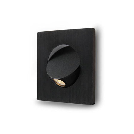 black recessed LED reading lamp for bed shown on a white background