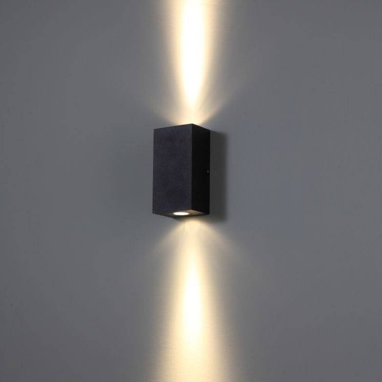 6 Watt LED Black Outdoor Up And Down Wall Light - Ultra Beam Lighting Ltd