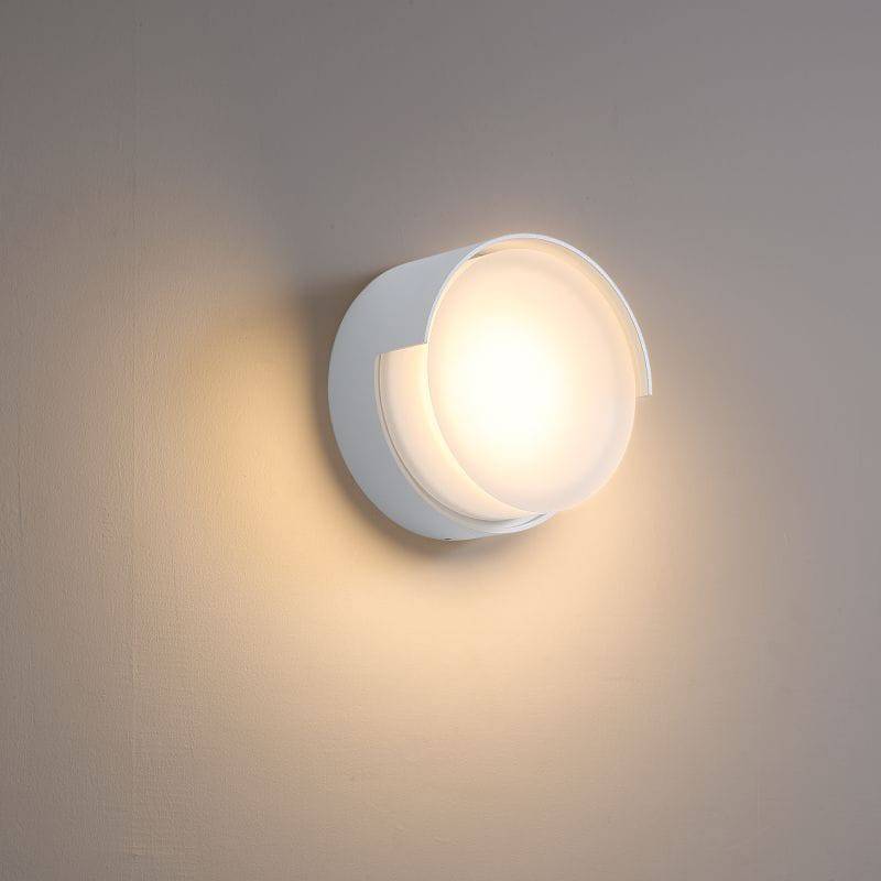 white modern outside wall light shown on a white background