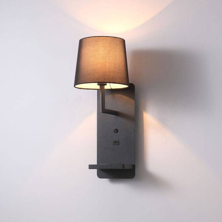 4 Watt Black Reading Wall Light For Bedroom - USB & Wireless Charging - Ultra Beam Lighting Ltd