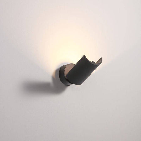 Black indoor wall uplighter on a white background