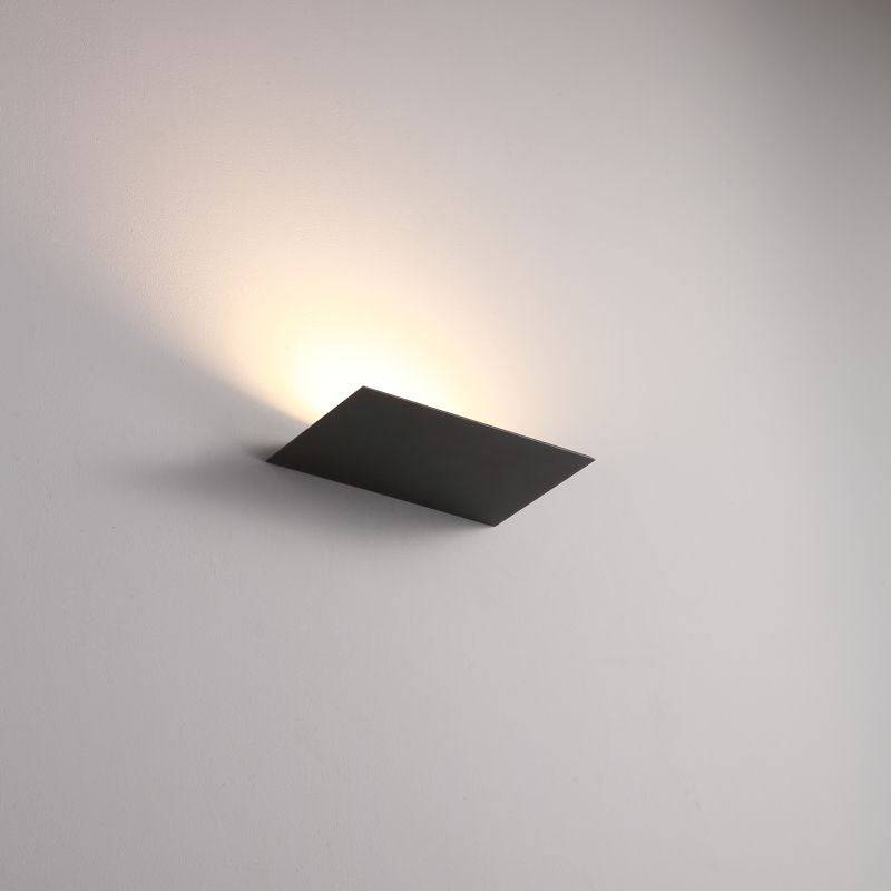 Black internal wall uplighter on a white background