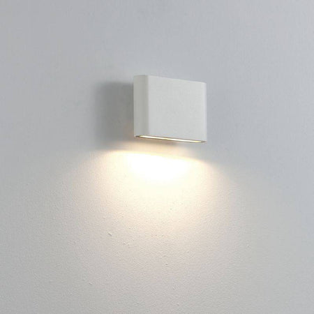 white ouside wall downlight mounted on a white wall 