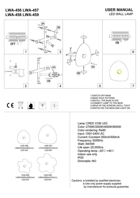 Modern internal wall light installation guide