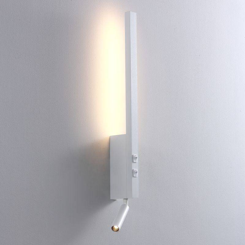 5 Watt White Bedside Wall Light With Reading Light - Ultra Beam Lighting Ltd