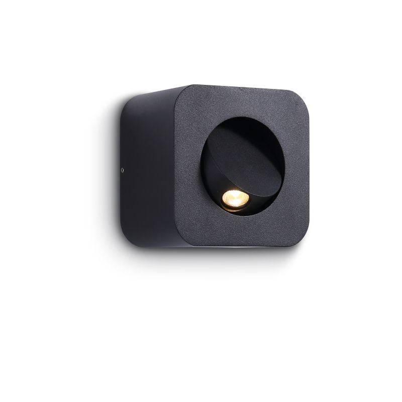 black bedroom wall reading light mounted on a white background wall 
