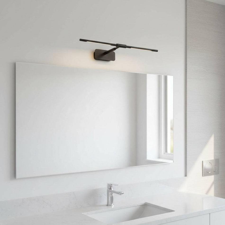 black light for above mirror mounted on the wall in a modern bathroom 