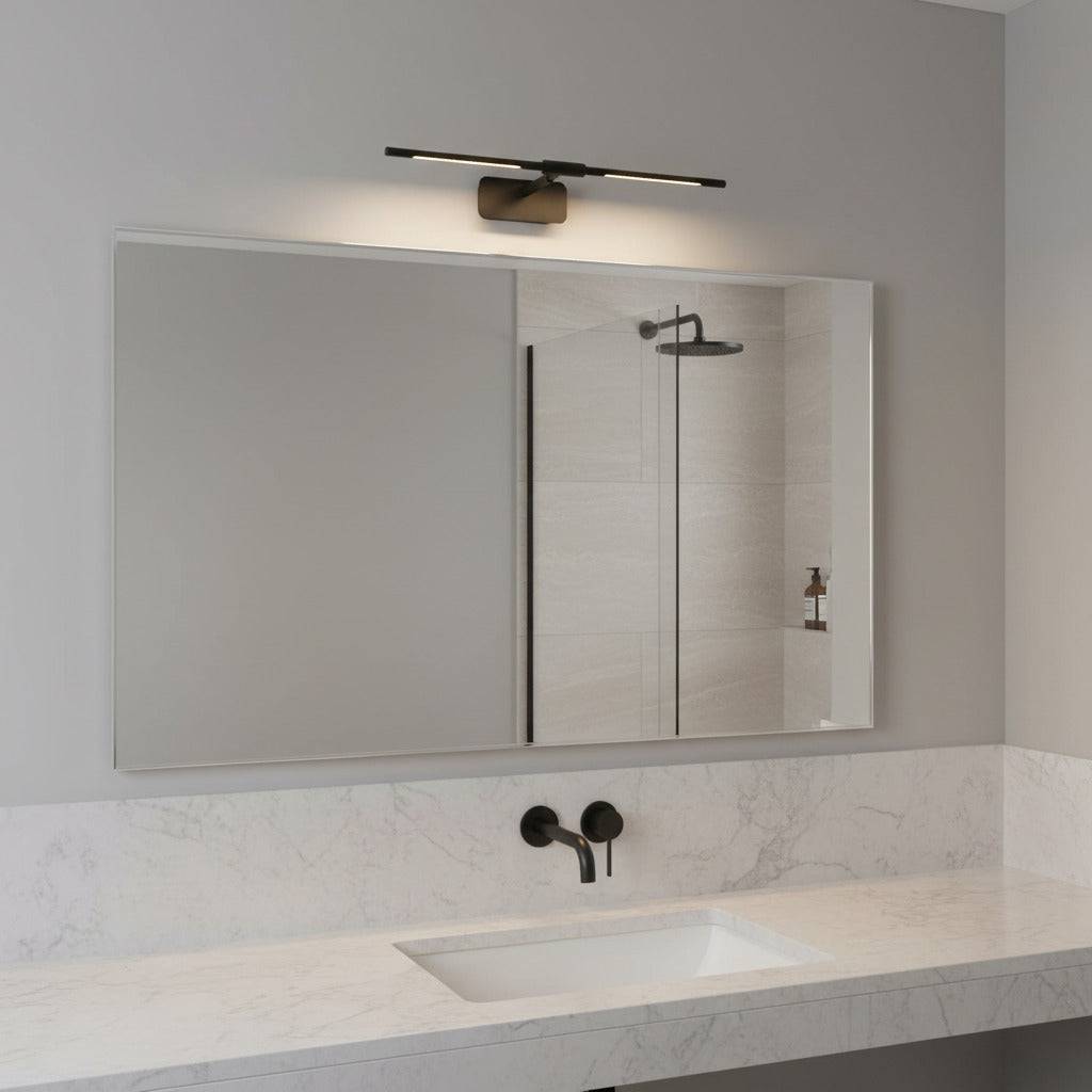 black light for above mirror mounted over a modern bathroom vanity unit 