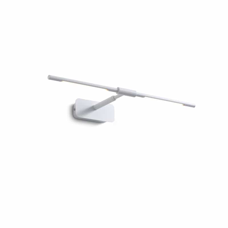 White over bathroom cabinet light shown fitted on a white wall 
