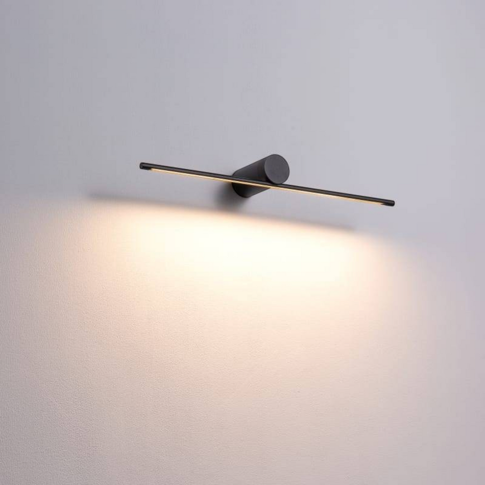 black over picture light mounted on a white wall