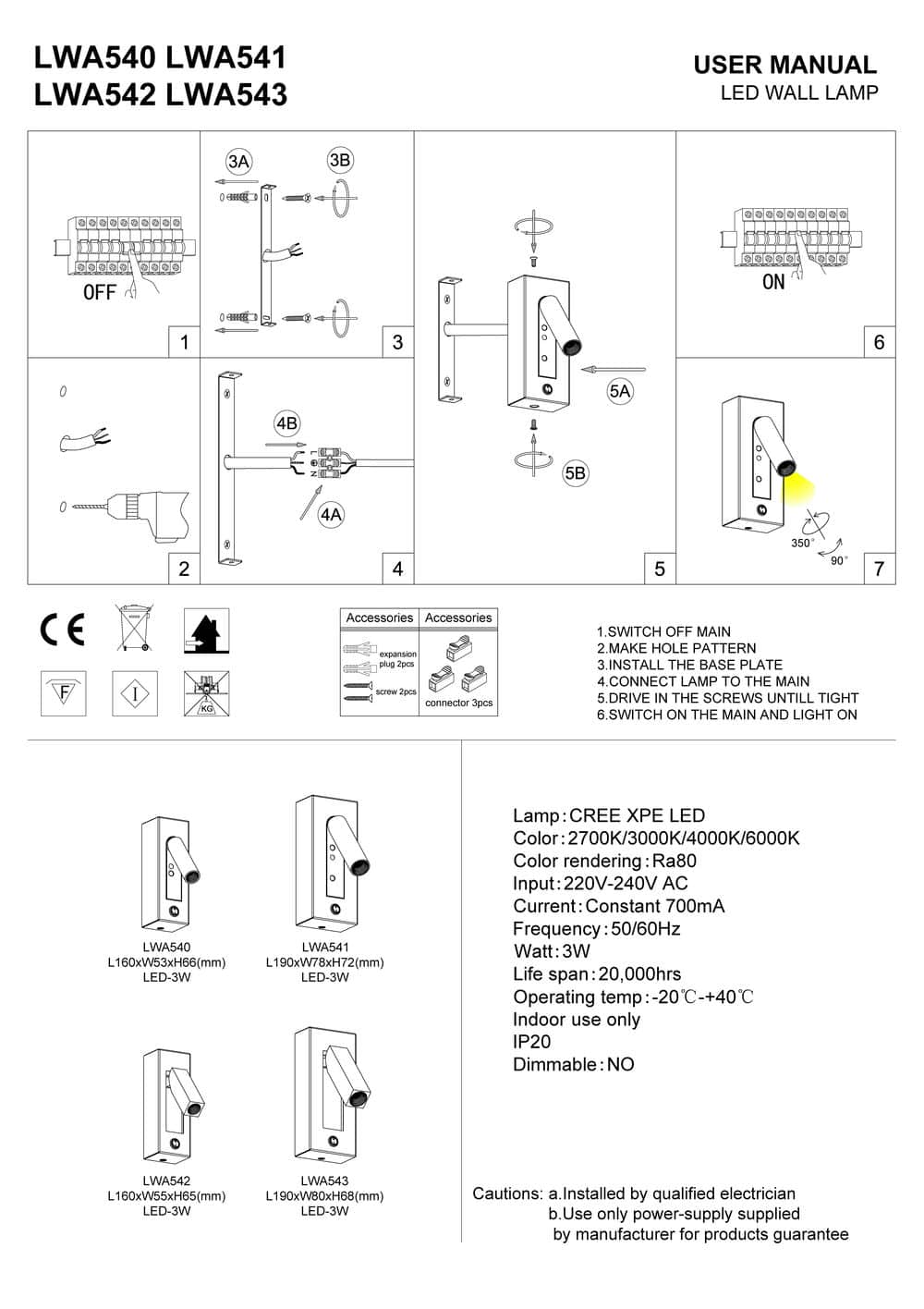 black wall mounted reading lamp installation instructions