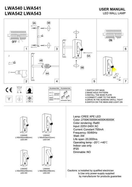 black wall mounted reading lamp installation instructions