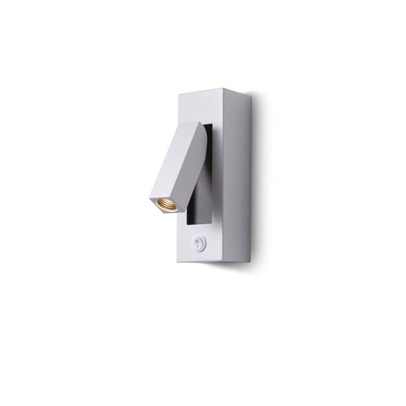 white wall mounted reading light on a white background