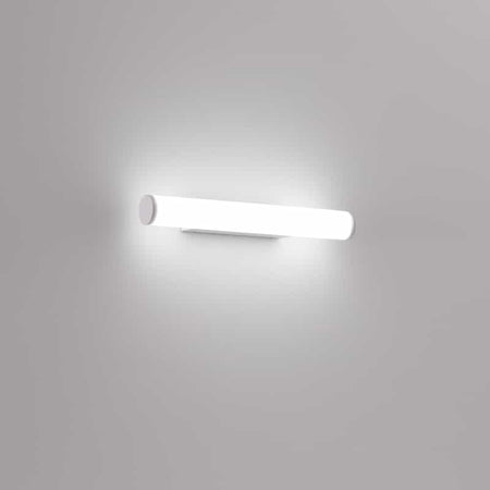 white bathroom mirror wall light shown mounted on a white wall 