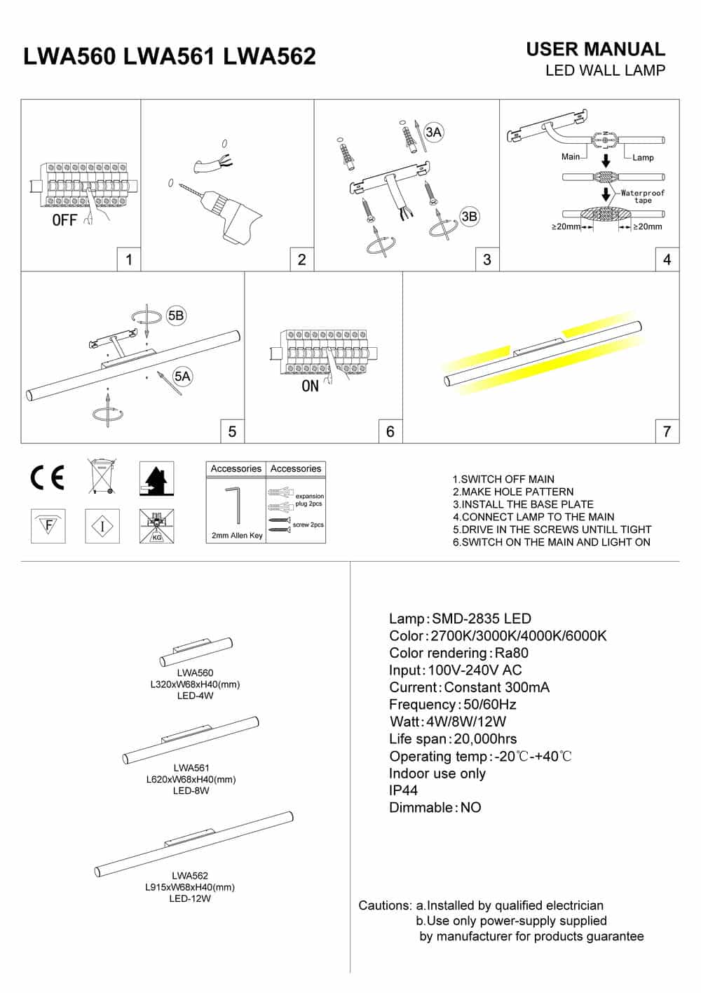 white bathroom mirror wall light installation guide